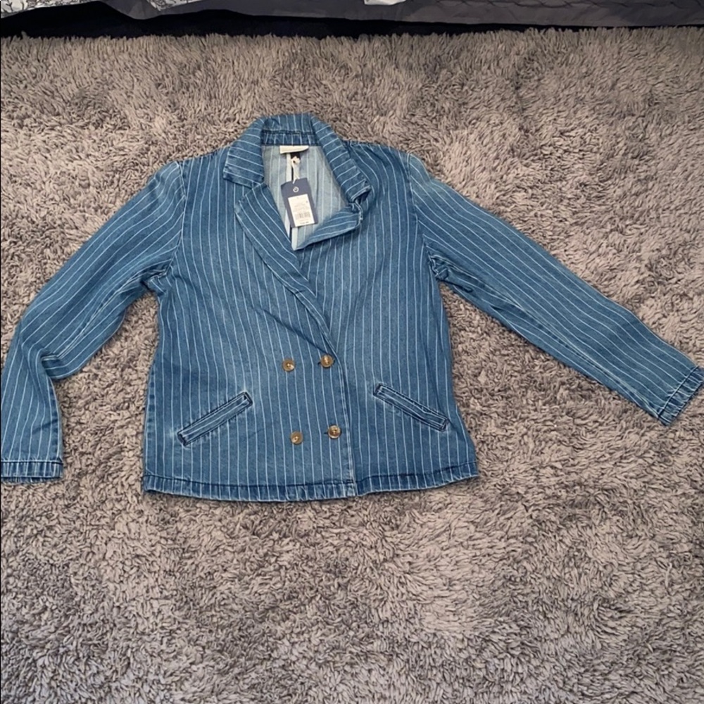 Striped Blazer type Jean Jacket